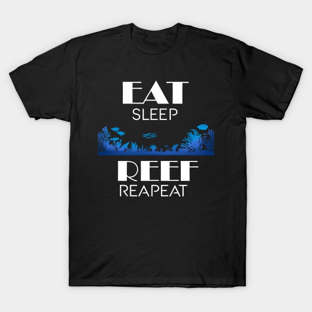 Womens Aquarium Gift Fish Tank Eat Sleep Fish Tank Gift Print Print T-Shirt by Linco